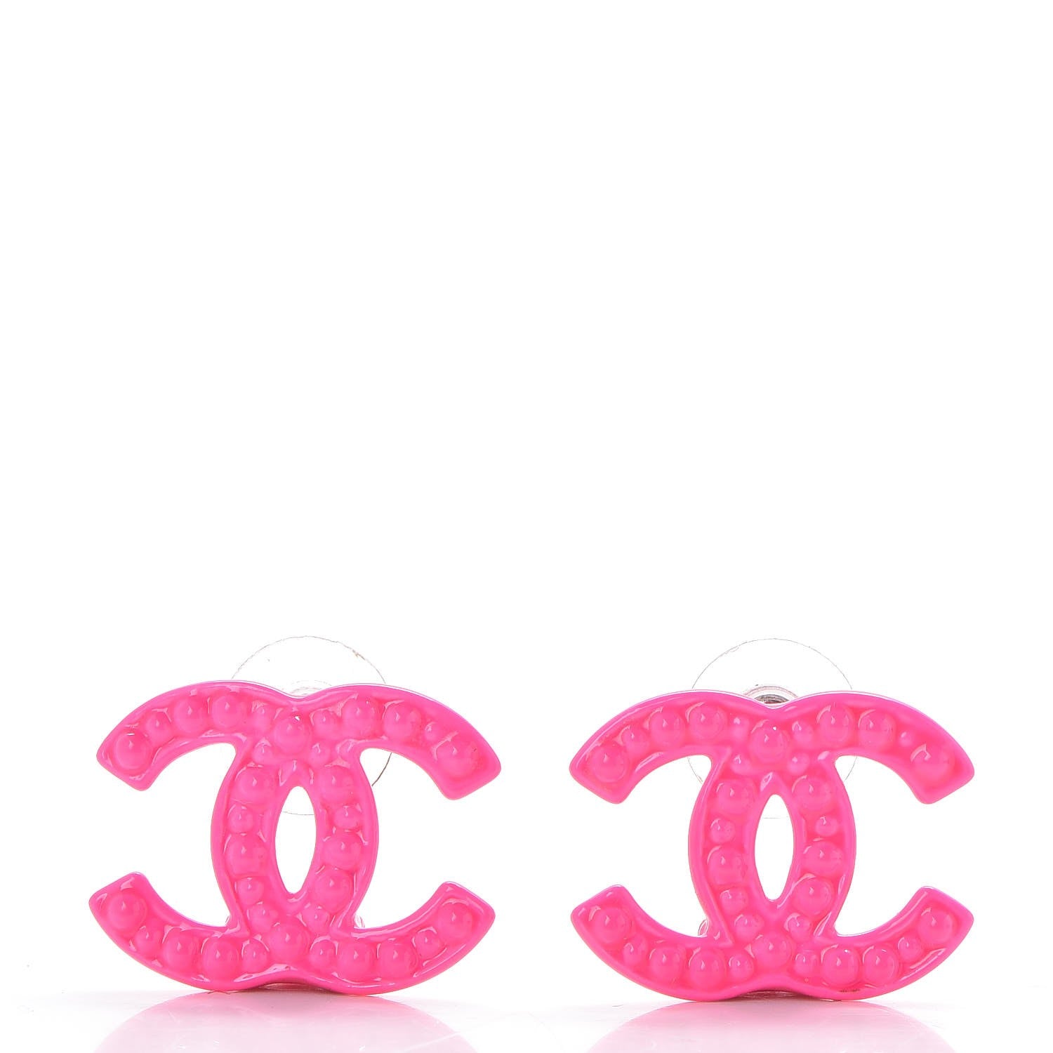 Chanel Enamel CC Earrings Pink 1 of 5