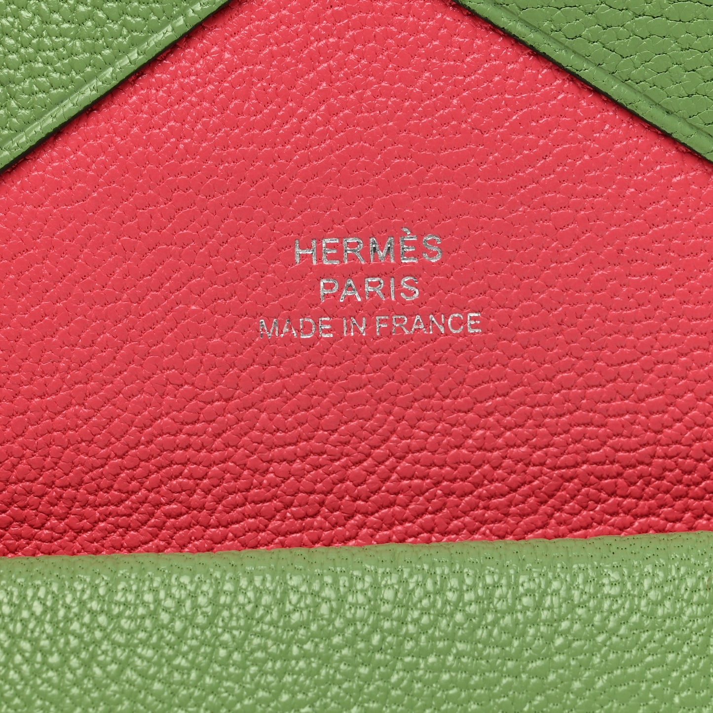 Chevre Mysore Verso Calvi Duo Card Case Vert Criquet Rose Lipstick