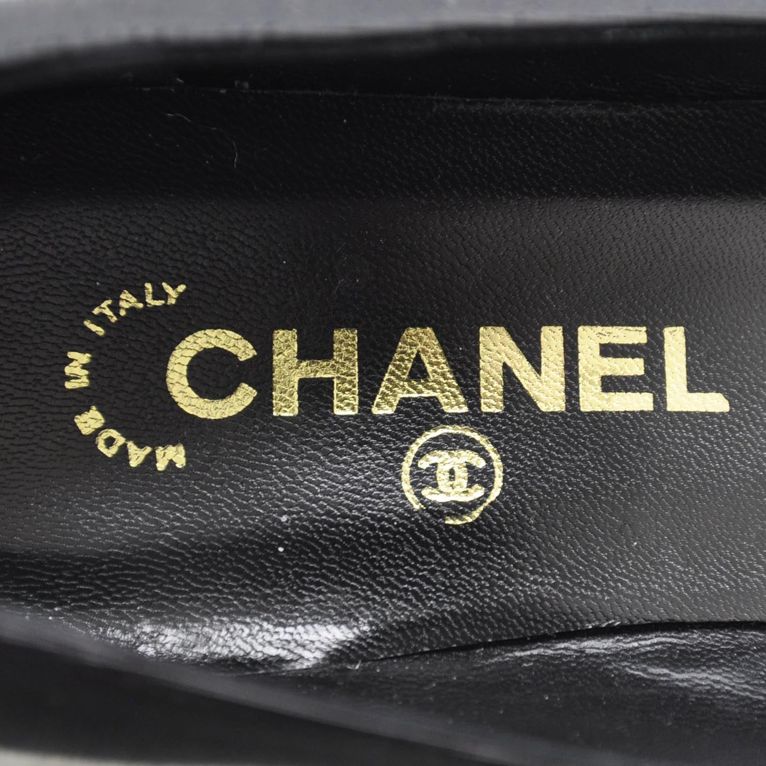 Chanel Camellia Flats 38 Black 6 of 7