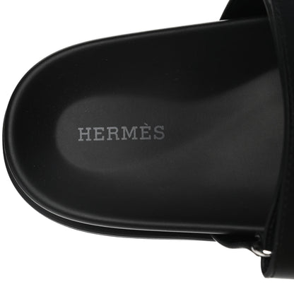 Hermes Calfskin Mens Chypre Sandals 42 Black 7 of 10