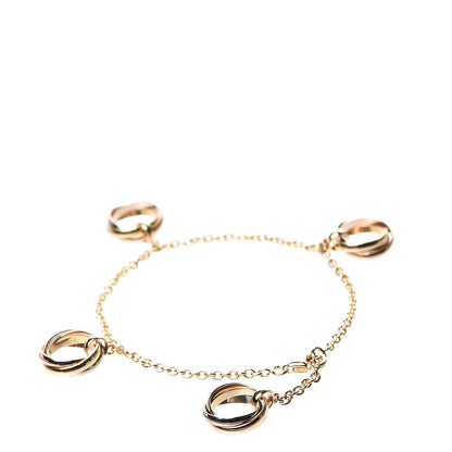 Cartier 18K Pink Yellow White Gold Trinity Charm Bracelet 2 of 4