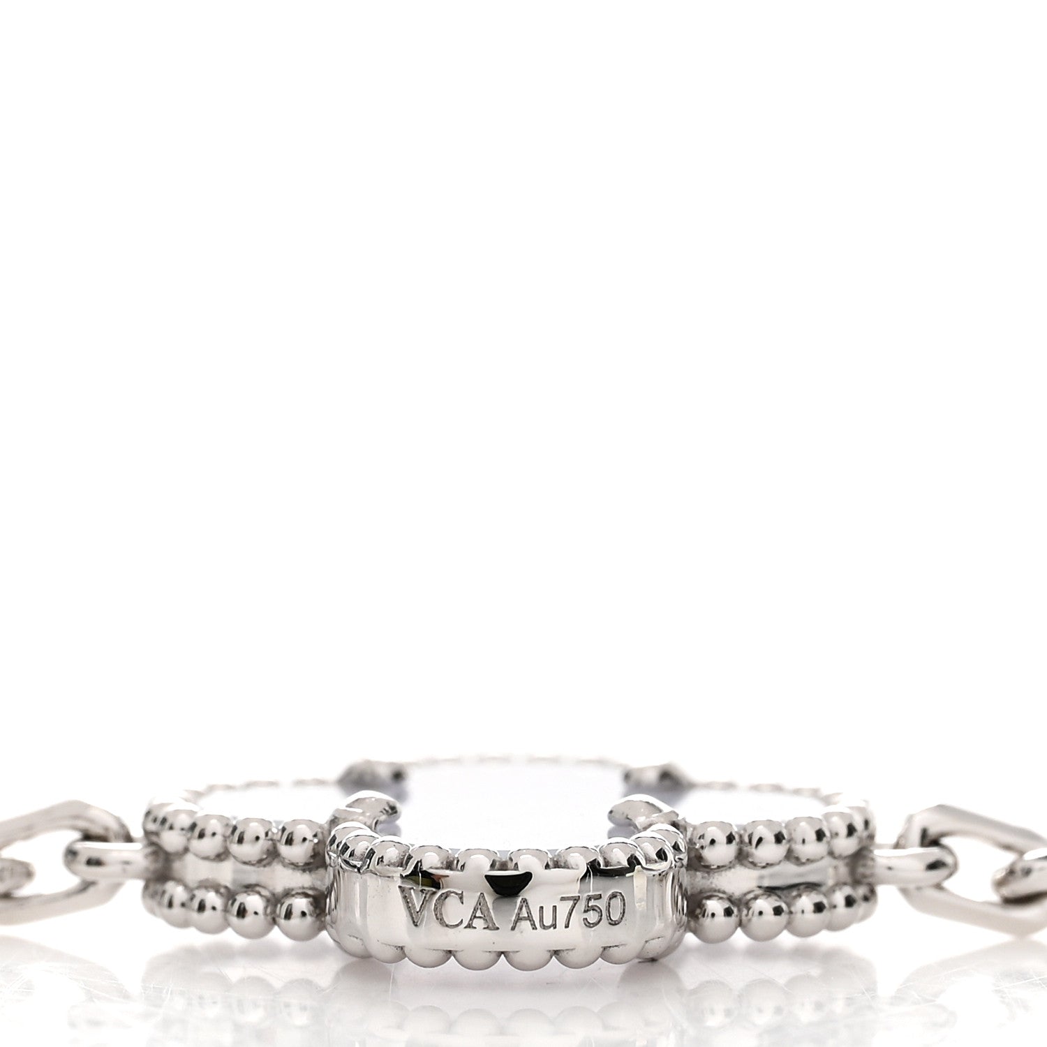 Van Cleef & Arpels 18K White Gold Chalcedony 5 Motifs Vintage Alhambra Bracelet 4 of 5