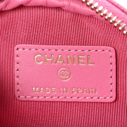 Chanel Caviar Quilted Zip Around Classic Coin Purse Pink 6 of 9