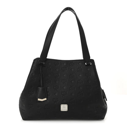 MCM Calfskin Ottomar Monogram Essential Hobo Black 1 of 10