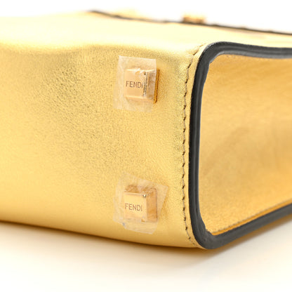 Fendi Vitello Catalan Mirror Plexiglass Mini Fendi Sunshine Shopper Tote Gold 10 of 11