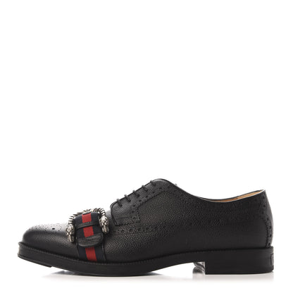 Gucci Pebbled Calfskin Dionysus Web Mens Martins Shoes 11 Black 1 of 8