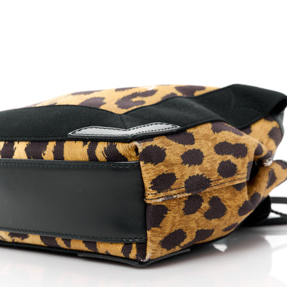 Balenciaga Cotton Canvas Satin Calfskin Leopard Print Navy Cabas XS Beige Black 12 of 12