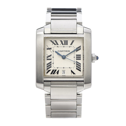 Cartier Stainless Steel 28mm Tank Francaise Automatic Watch 1 of 7