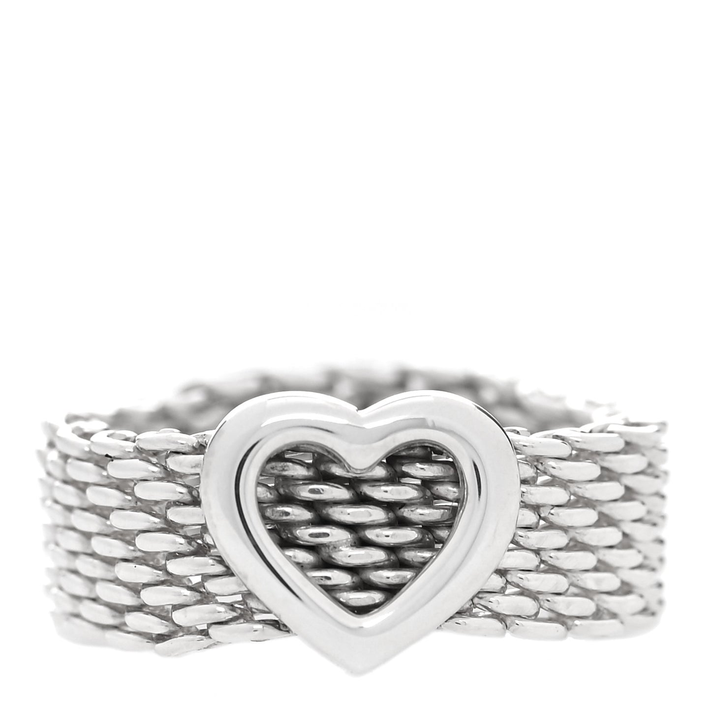 Sterling Silver Somerset Mesh Heart Ring 48 4.5
