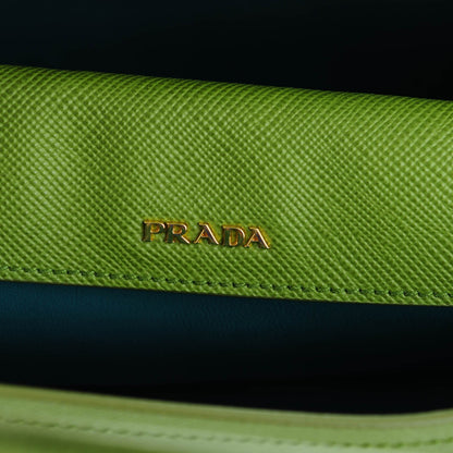 Prada Saffiano Cuir Small Double Bag Edera Anice 6 of 8
