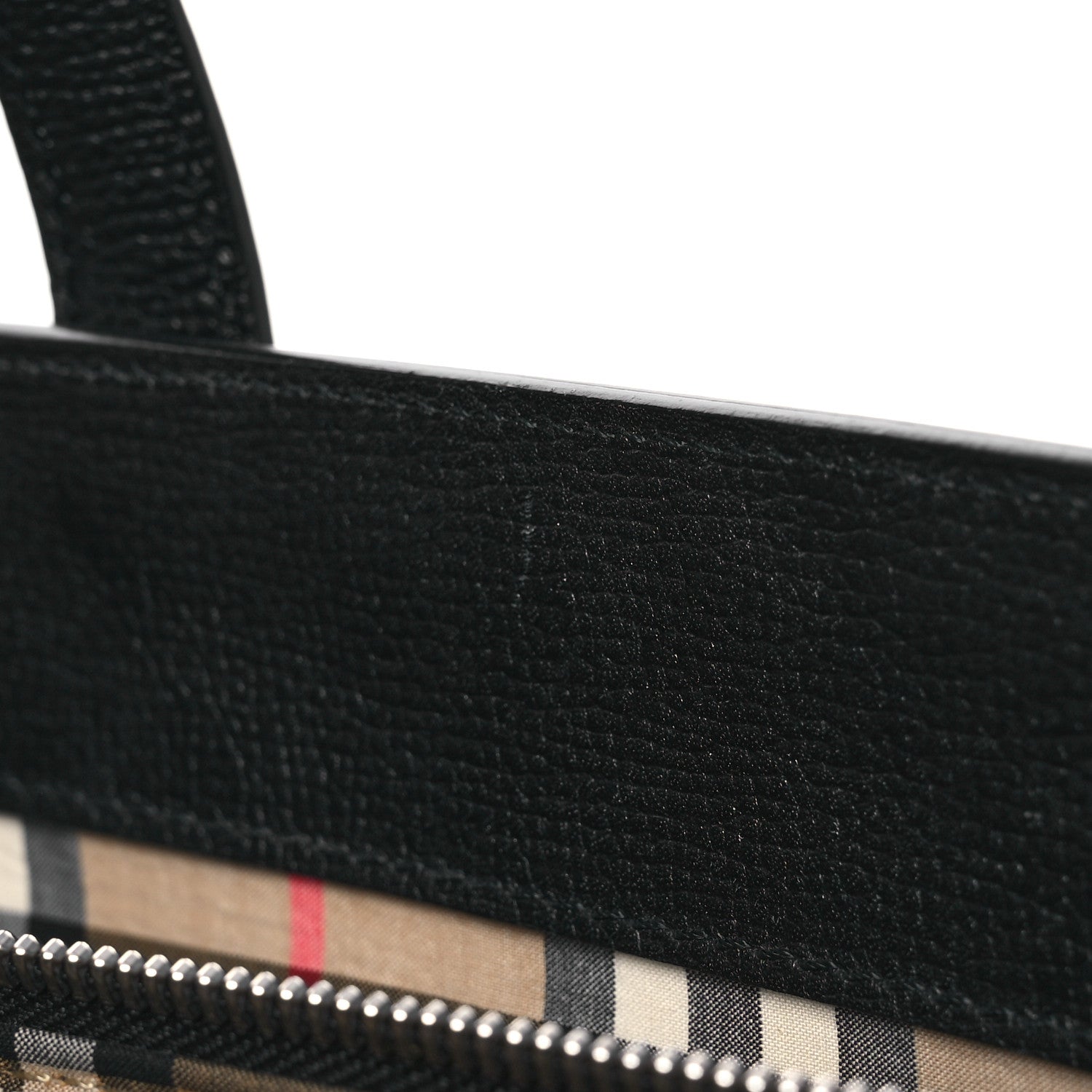Burberry Derby Calfskin Vintage Check Medium Banner Tote Black 15 of 20
