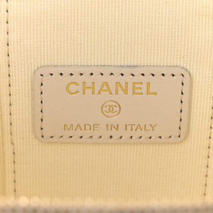 Chanel Caviar Quilted Mini Vanity Case With Chain White 6 of 10