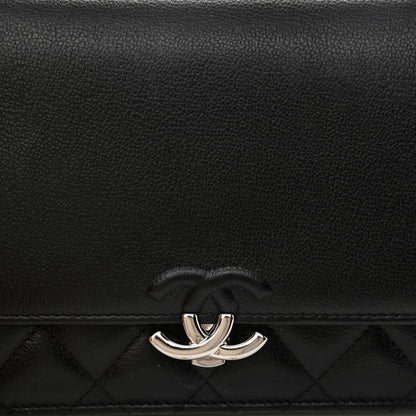 Chanel Grained Calfskin Quilted CC Box Wallet On Chain WOC Black 9 of 12