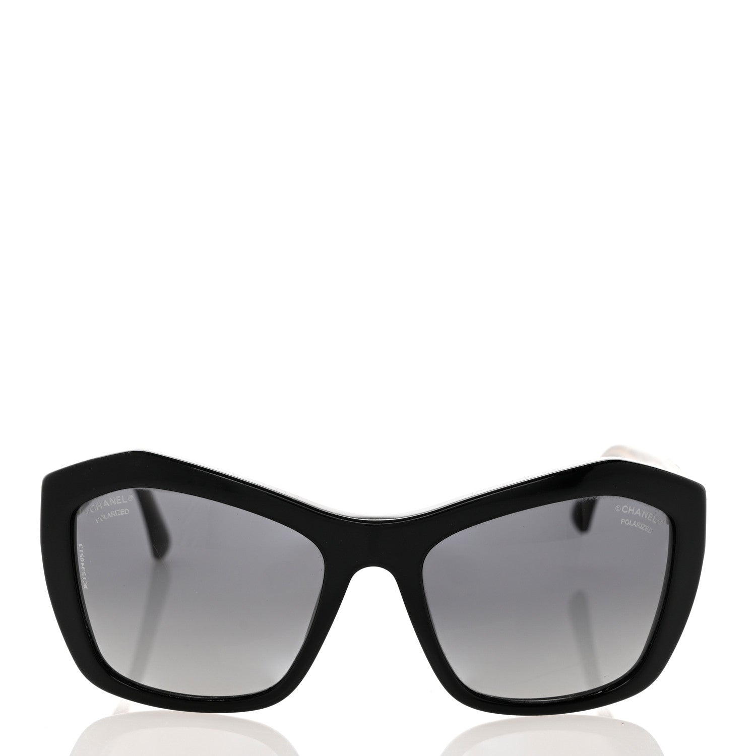 Chanel Acetate Polarized Lace Effect Sunglasses 5296 Black 2 of 8