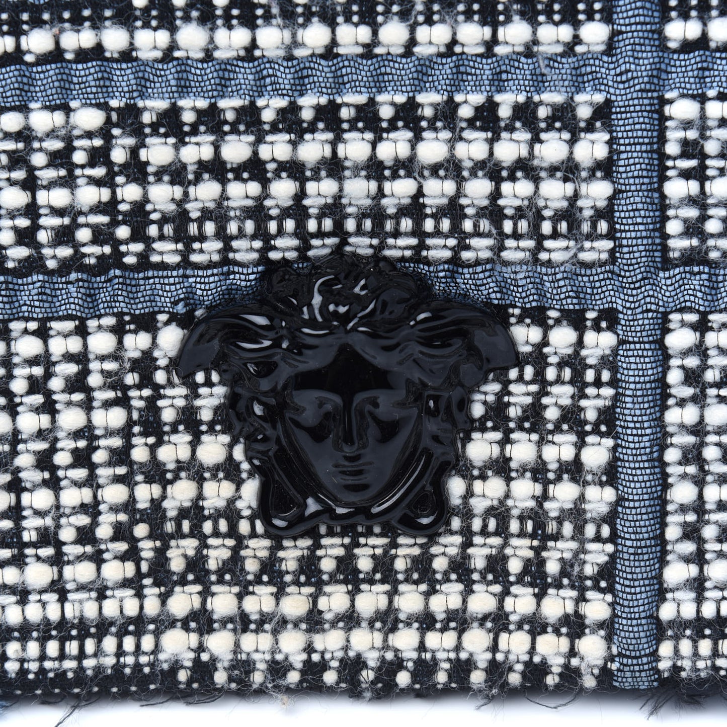 Calfskin Tweed Palazzo Sultan Shoulder Bag Blue Multicolor