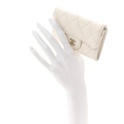 Chanel Caviar Quilted Flap Card Holder Wallet White 2 of 8