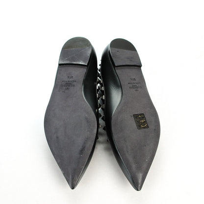 Valentino Garavani Nappa Rockstud Ballerina Flats 37.5 Black 6 of 8