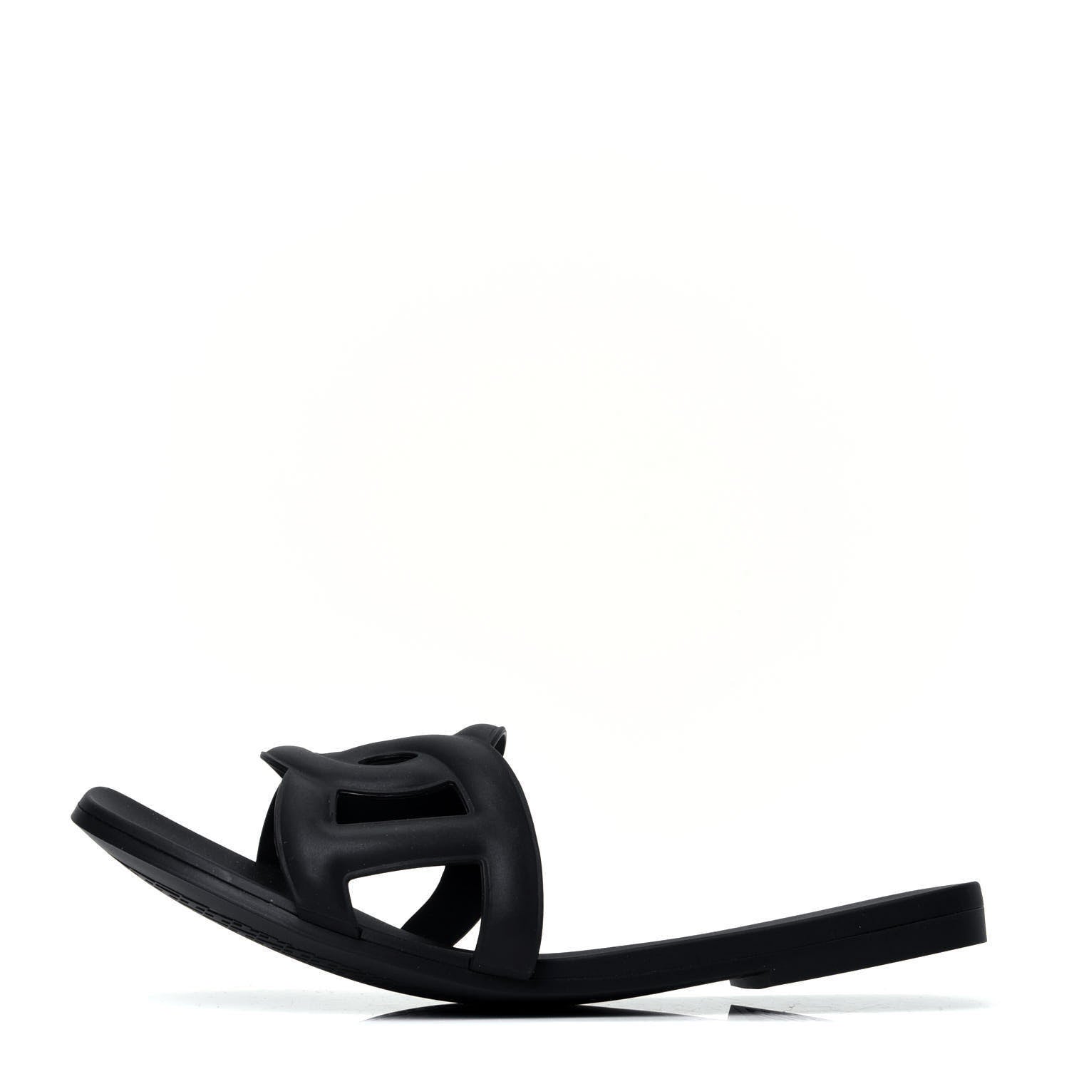 Hermes Rubber Aloha Sandals 37 Black 1 of 9