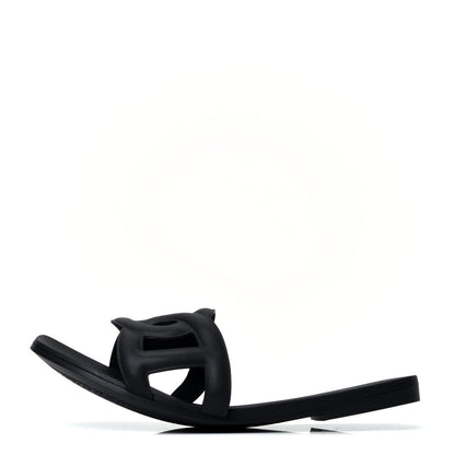 Hermes Rubber Aloha Sandals 37 Black 1 of 9