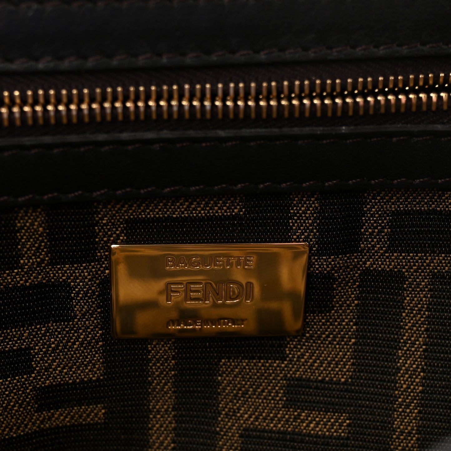 Fabric Jacquard FF 1974 Medium Baguette Tobacco Moro Black