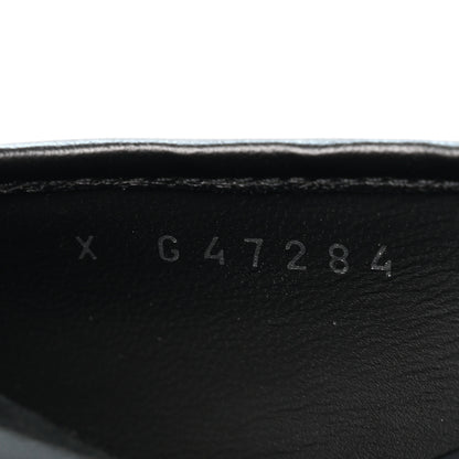 Chanel Pony Hair Lambskin Patent Calfskin Cap Toe Mules 37 Black White Green 9 of 10