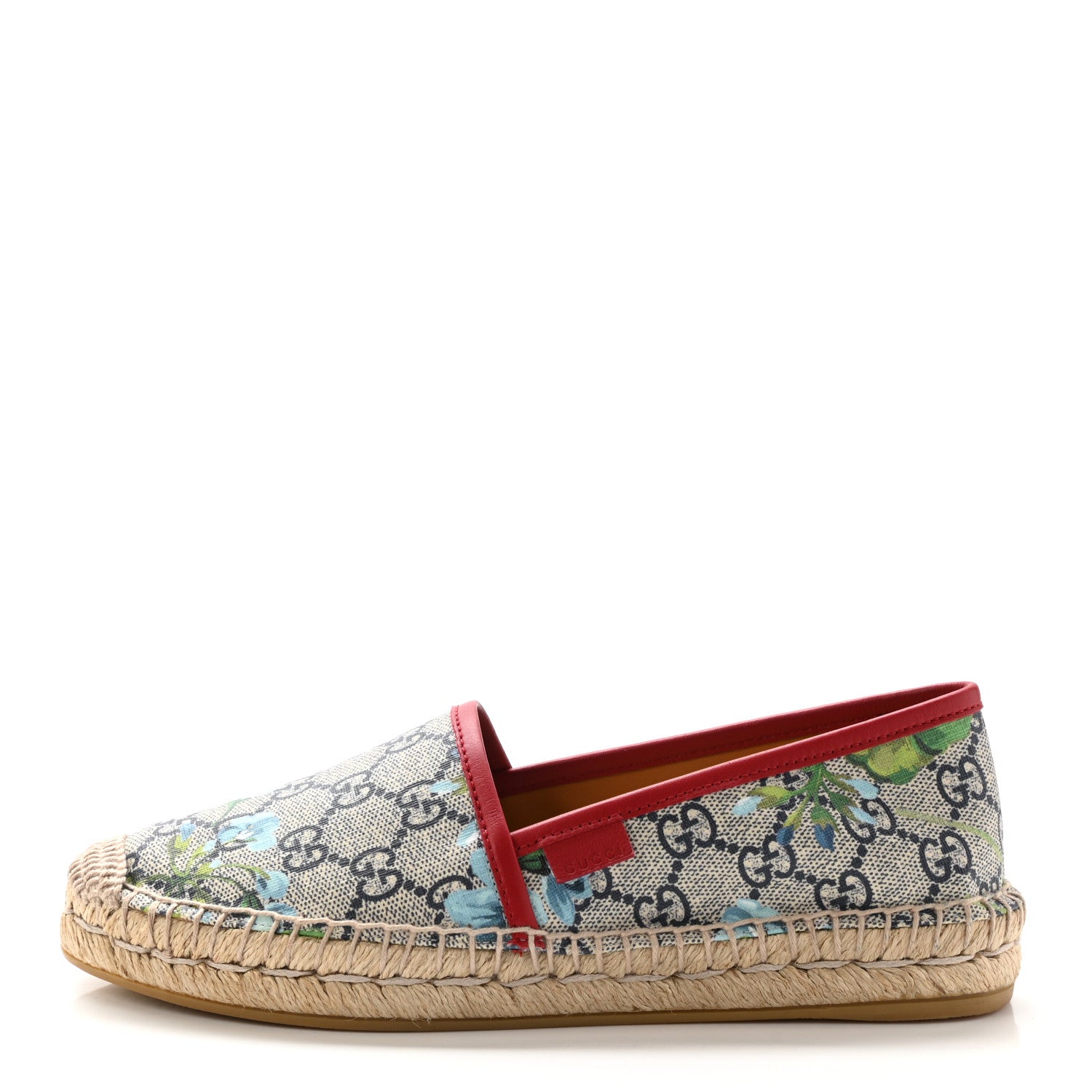 Gucci GG Supreme Monogram Blooms Espadrilles 36 Beige Blue Navy Hibiscus Red 1 of 11