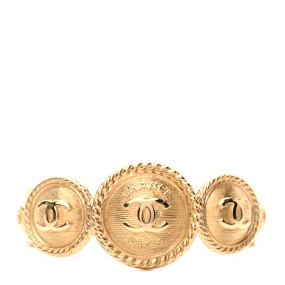 Chanel Metal Medallion CC Cuff Bracelet L Gold 1 of 4