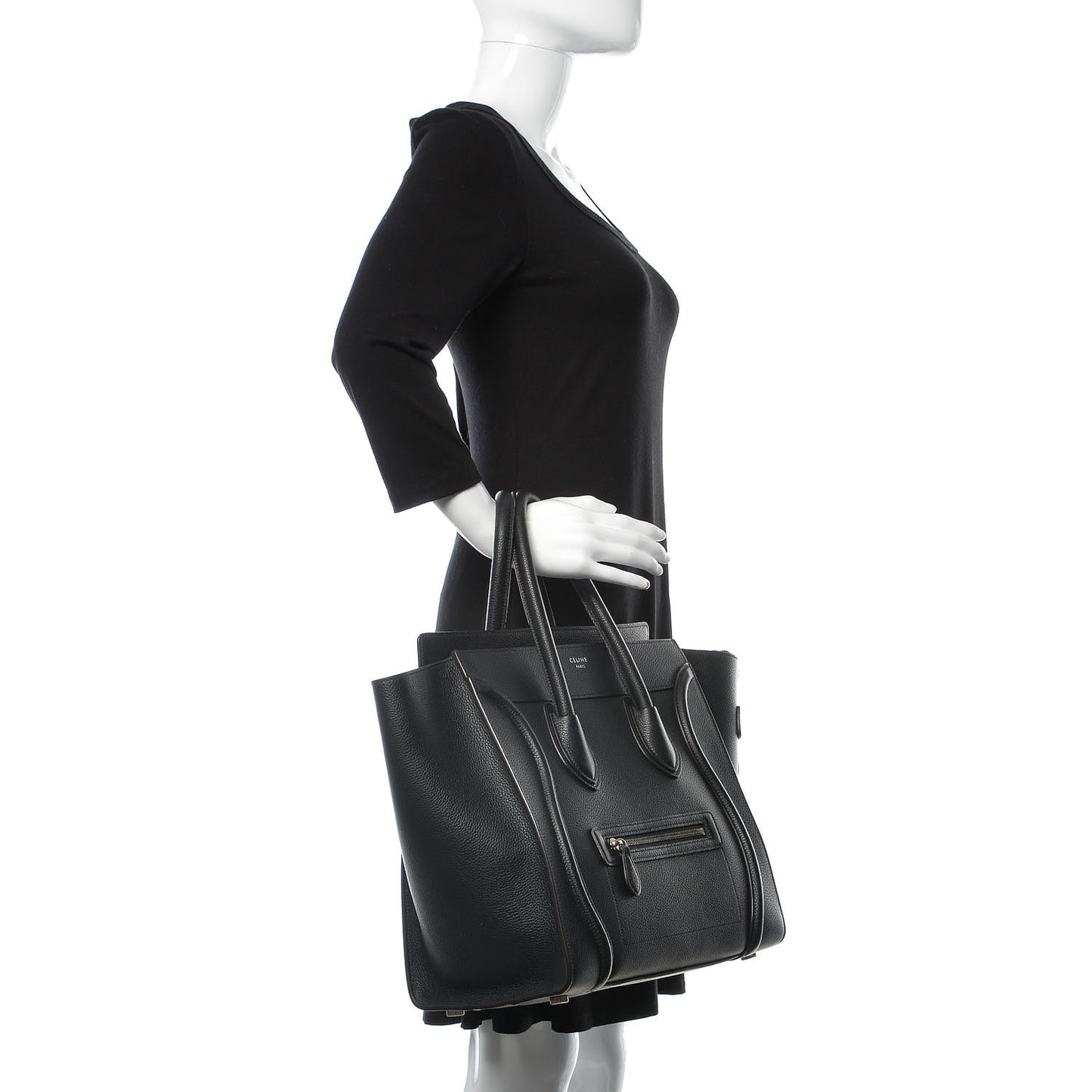 Drummed Calfskin Mini Luggage Black