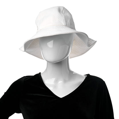 Hermes Stonewashed Linen Colette Hat 57 Warm White 2 of 6