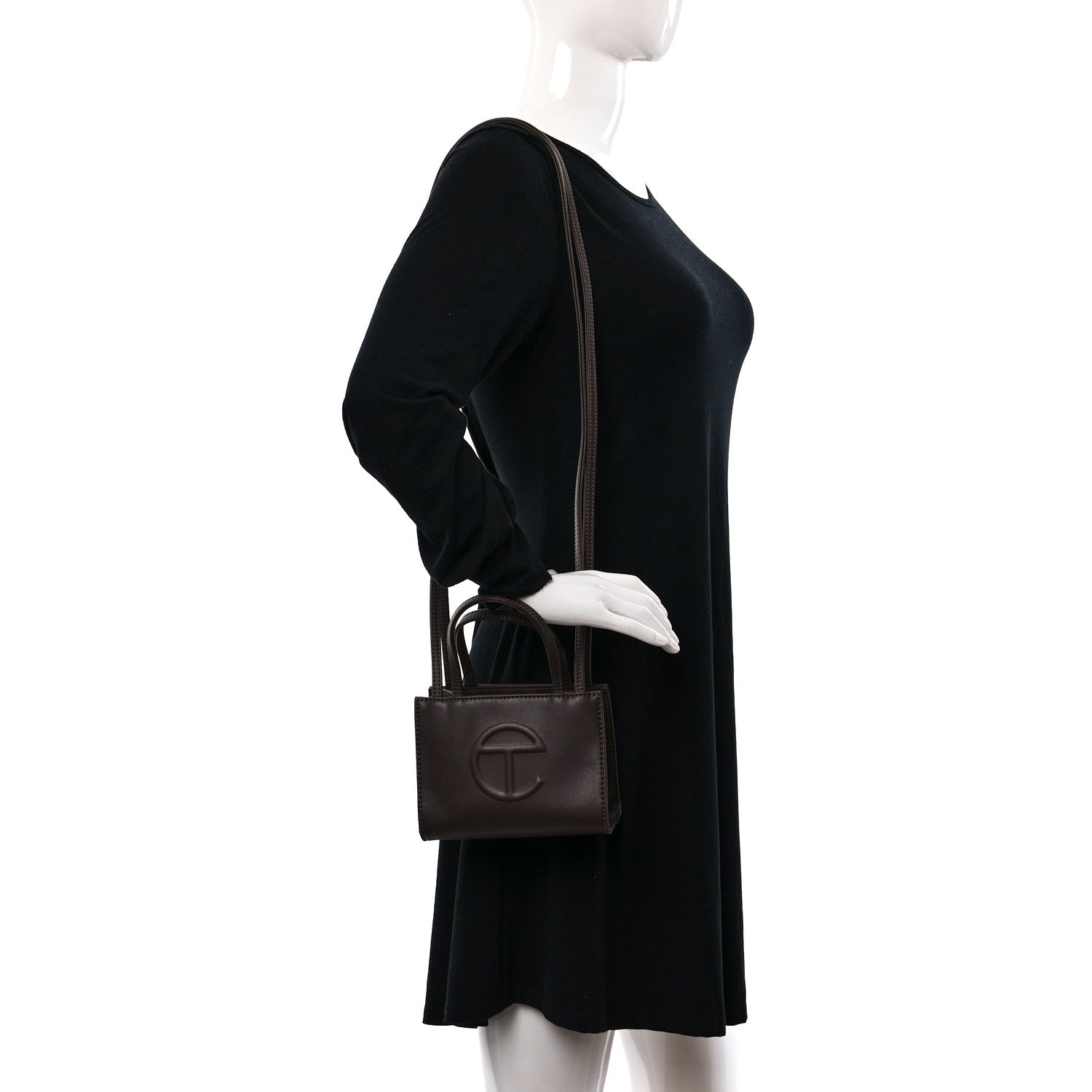 Telfar Vegan Leather Small Shopping Bag Chocolate 2 of 10