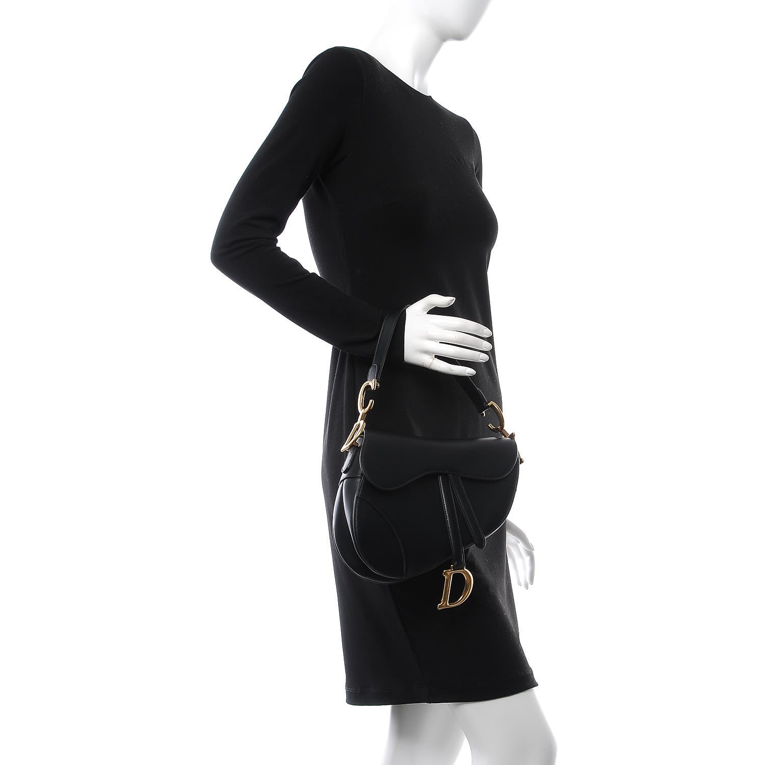 Christian Dior Calfskin Saddle Bag Black 2 of 8