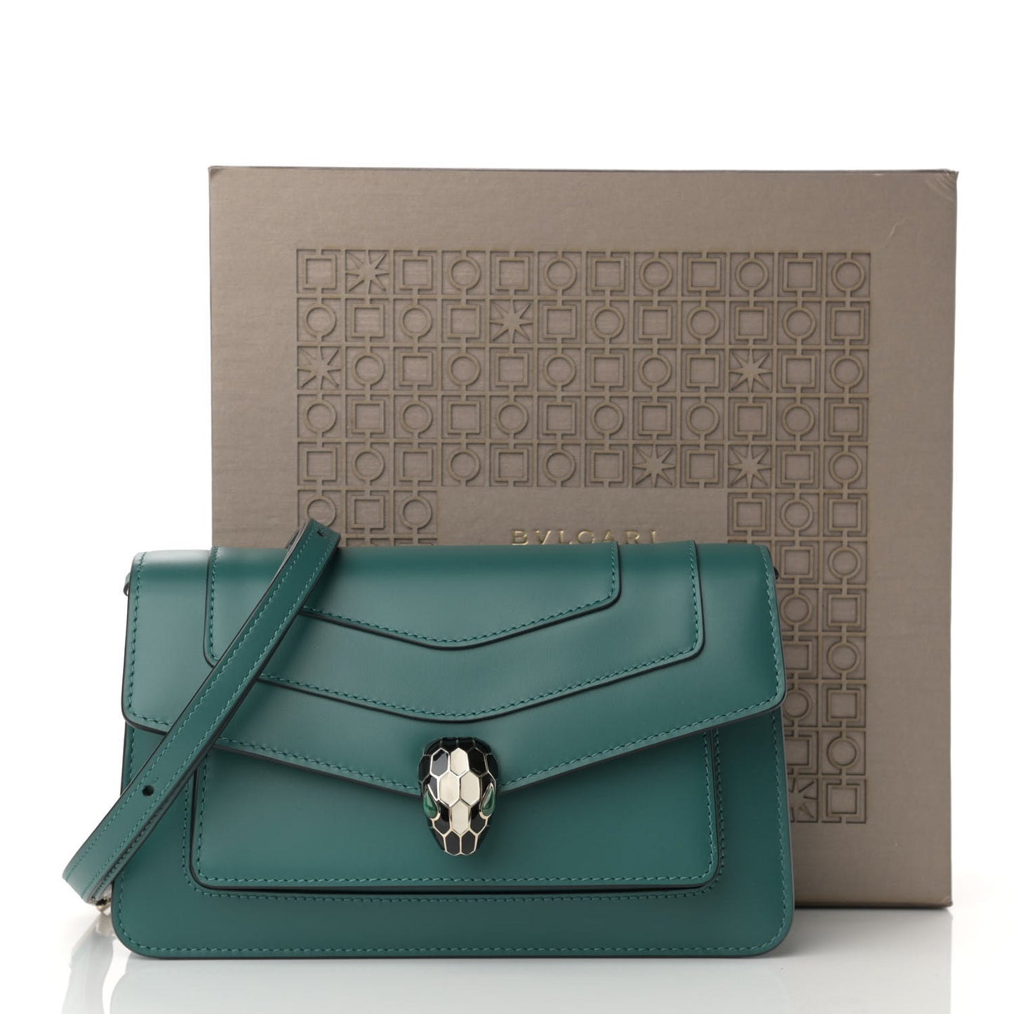 Calfskin Serpenti Forever Shoulder Bag Emerald Green