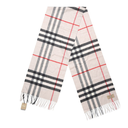 Burberry Cashmere Giant Check Fringe Scarf Stone 3 of 6