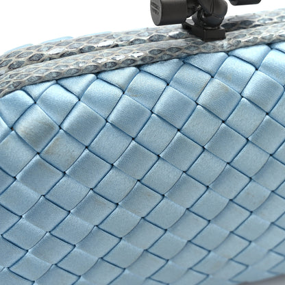 Bottega Veneta Satin Intreccio Impero Ayers Knot Clutch Ciel 10 of 10