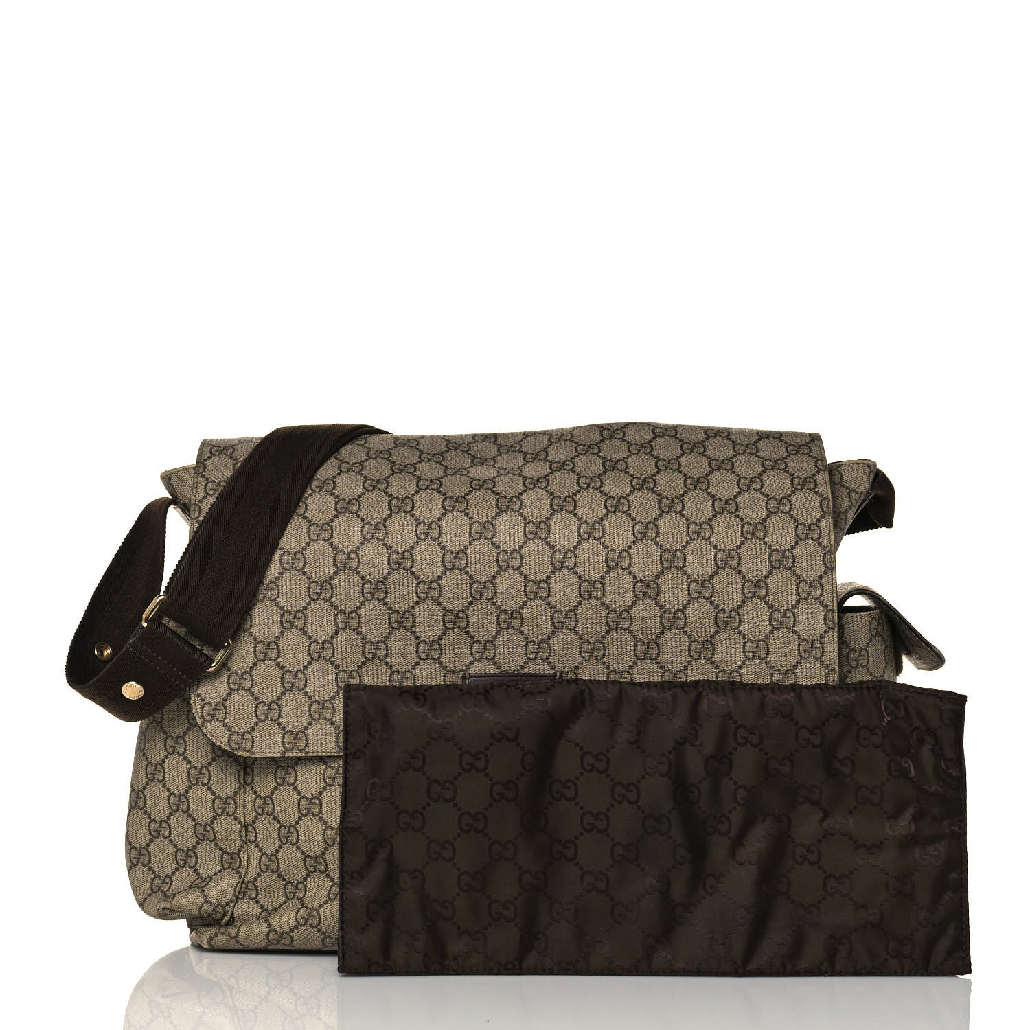 Gucci GG Plus Monogram Messenger Diaper Bag Dark Brown 3 of 23