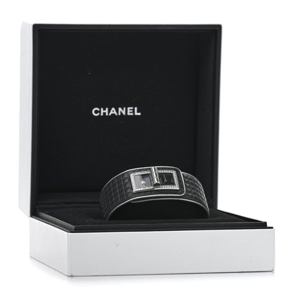 Chanel Stainless Steel Calfskin Diamond Bezel 21mm Code Coco Quartz Watch Black 4 of 4