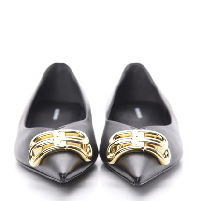 Balenciaga Calfskin BB Knife Pointy Toe Ballerina Flats 38 Black 2 of 12