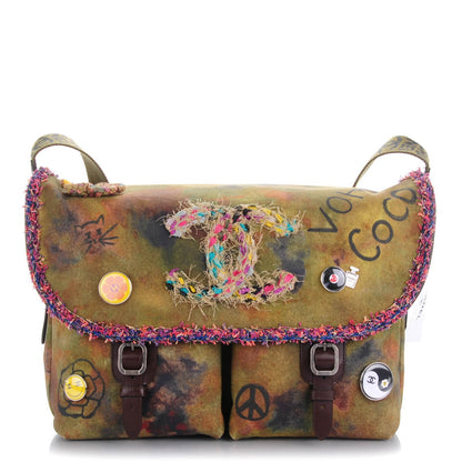 Chanel Washed Toile Large Graffiti On The Pavements Messenger Khaki Multicolor 1 of 7
