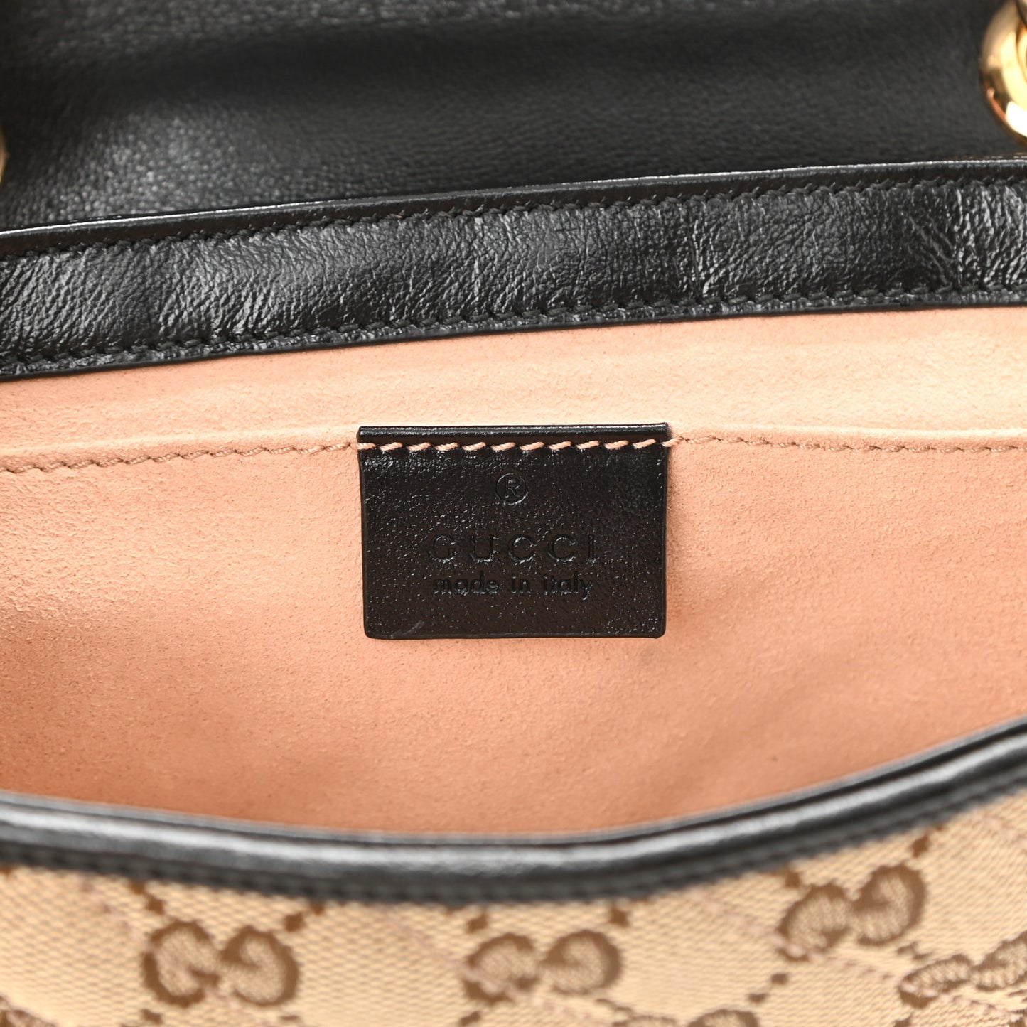 Monogram Matelasse Diagonal Mini GG Marmont Shoulder Bag Beige Black