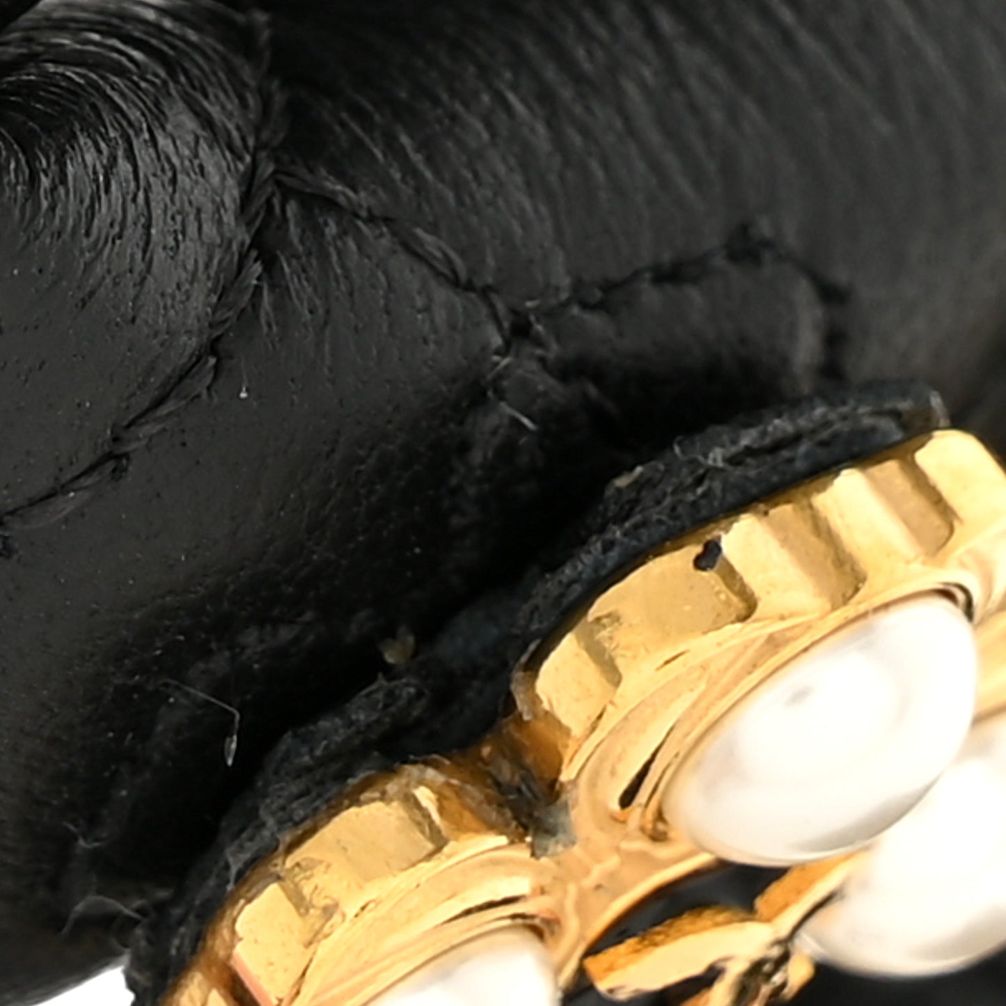 Lambskin Pearl Bow CC Mules 39 Black