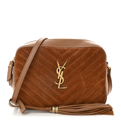 Saint Laurent Suede Matelasse Monogram Lou Camera Bag Cinnamon 1 of 9