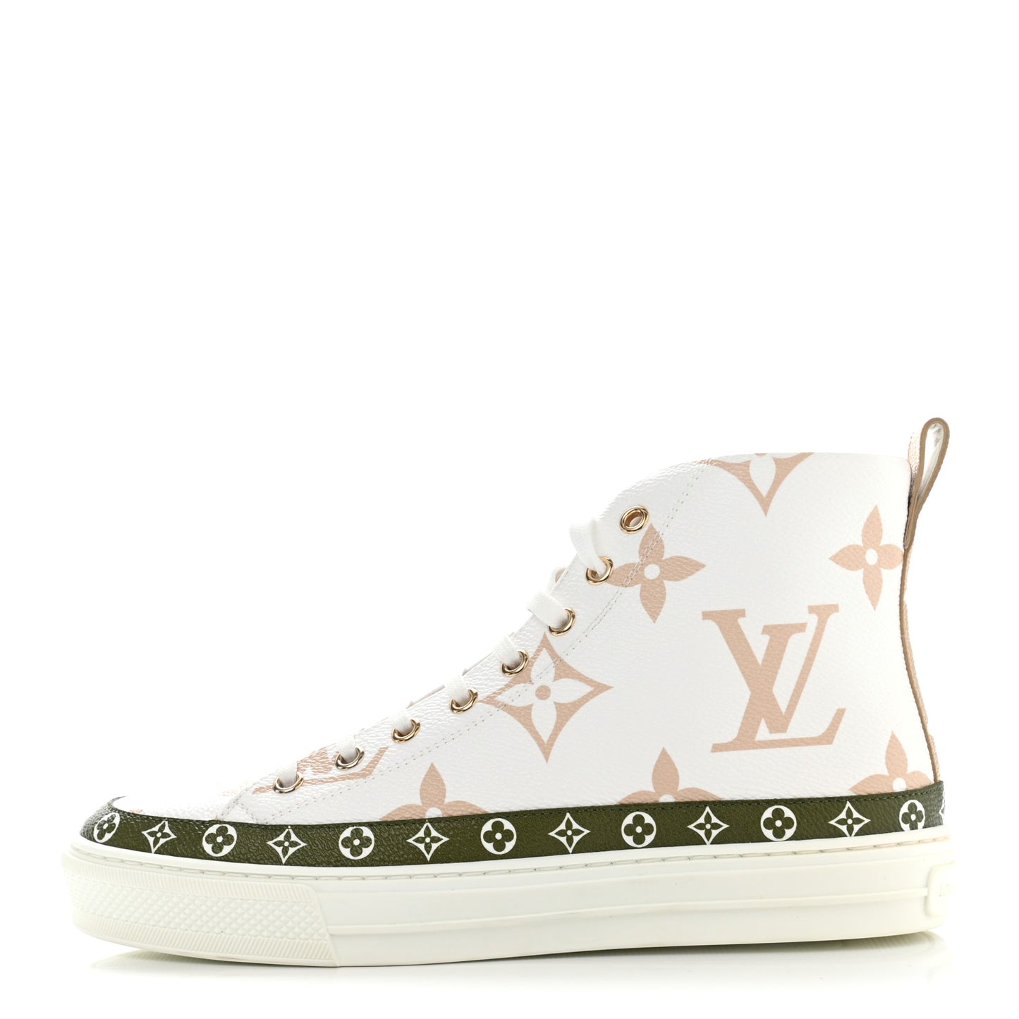 Monogram Giant Stellar Sneaker Boots 37.5 Kaki White Beige
