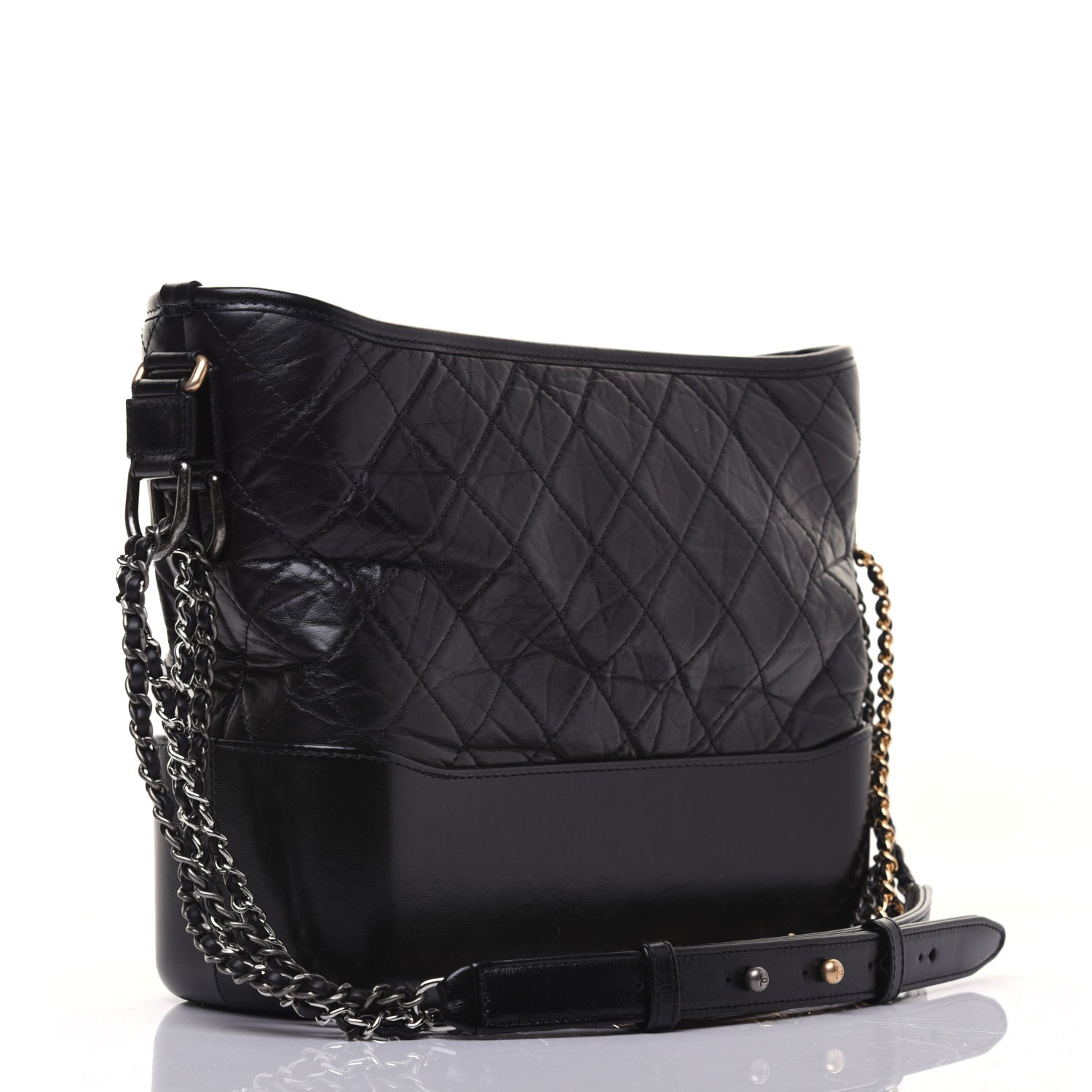 Chanel Aged Calfskin Quilted Medium Gabrielle Hobo Black 3 of 18