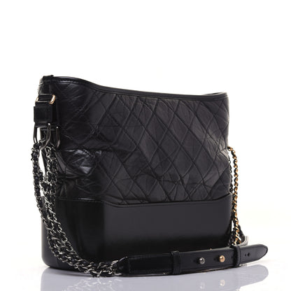 Chanel Aged Calfskin Quilted Medium Gabrielle Hobo Black 3 of 18