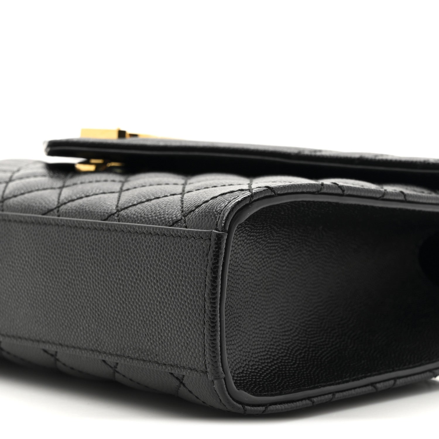 Saint Laurent Grain De Poudre Textured Mixed Matelasse Triquilt Medium Monogram Satchel Black 9 of 10