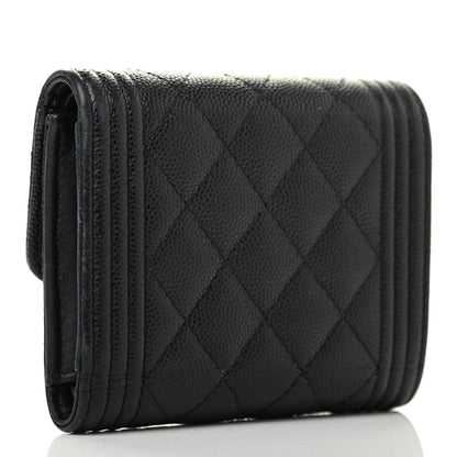 Chanel Caviar Quilted Compact Boy Wallet Black 3 of 9