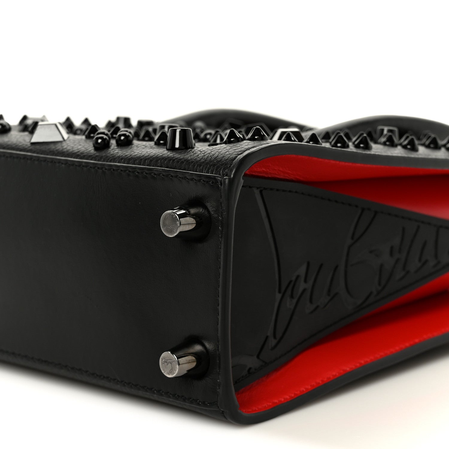 Christian Louboutin Calfskin Spikes Loubinthesky Mini Paloma Black 10 of 12