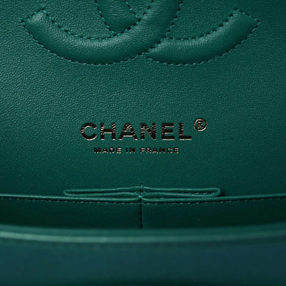 Chanel Iridescent Calfskin Quilted Medium Double Flap Green 8 of 10