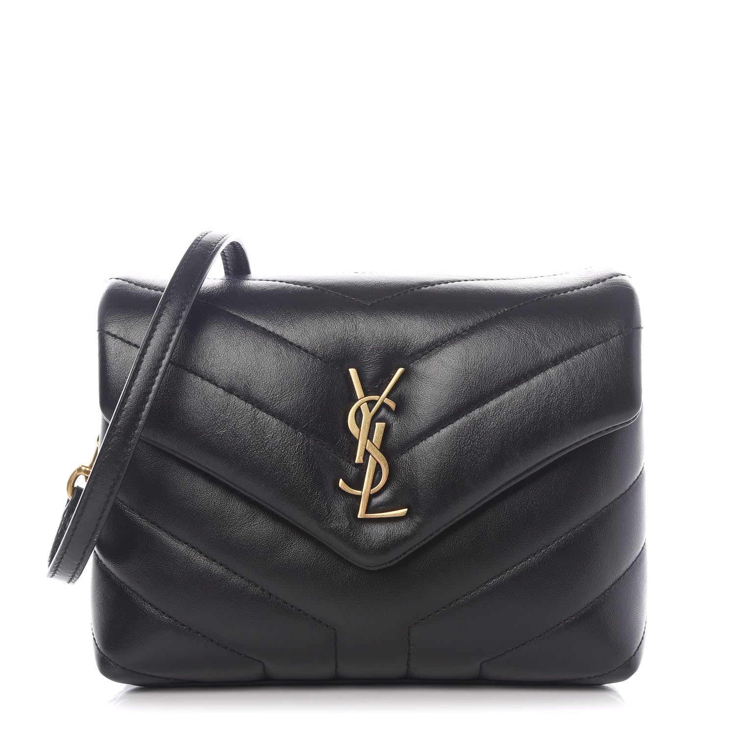 Saint Laurent Calfskin Y Quilted Monogram Toy Loulou Crossbody Bag Black 1 of 9