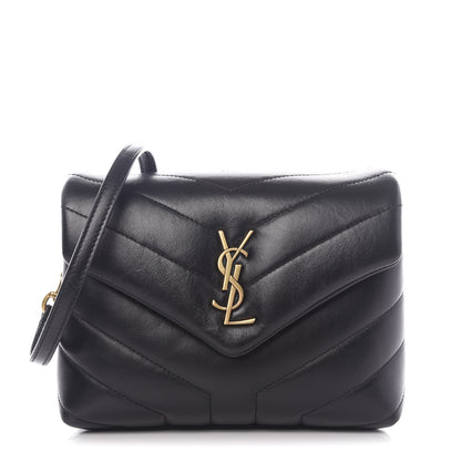Saint Laurent Calfskin Y Quilted Monogram Toy Loulou Crossbody Bag Black 1 of 9